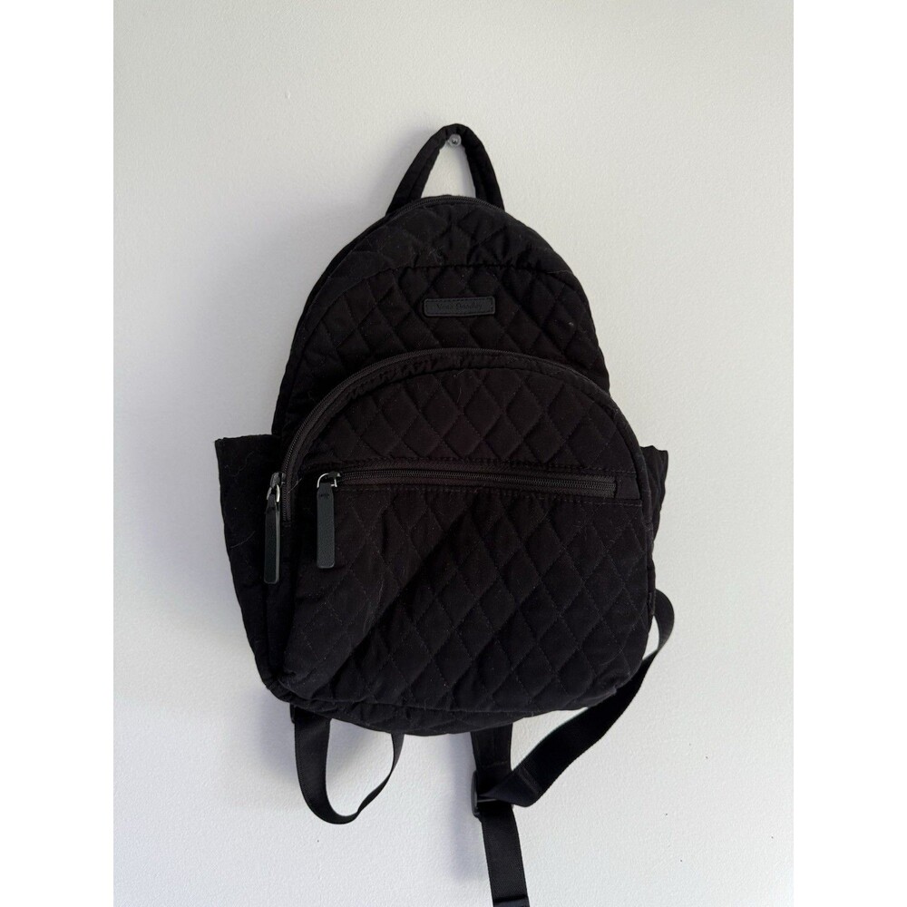 Vera Bradley Black Quilted Mini Backpack Bag Purse Travel School Casual